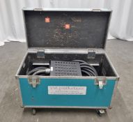 40 send 8 return XLR stagebox with attached multicore cable in flight case on wheels