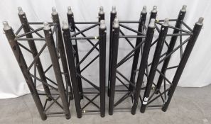 4x Black stage lighting truss assemblies - 1000 x 290 x 290mm
