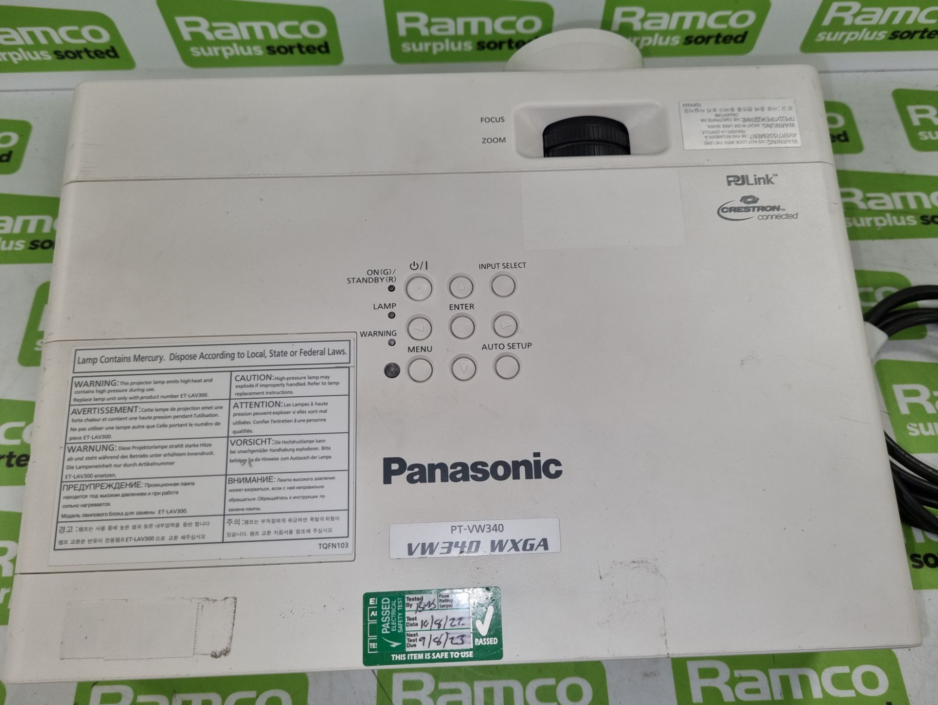 Panasonic PT-VW340z LCD projector - 3152 working hours - NO REMOTE OR LAMP - Image 2 of 4