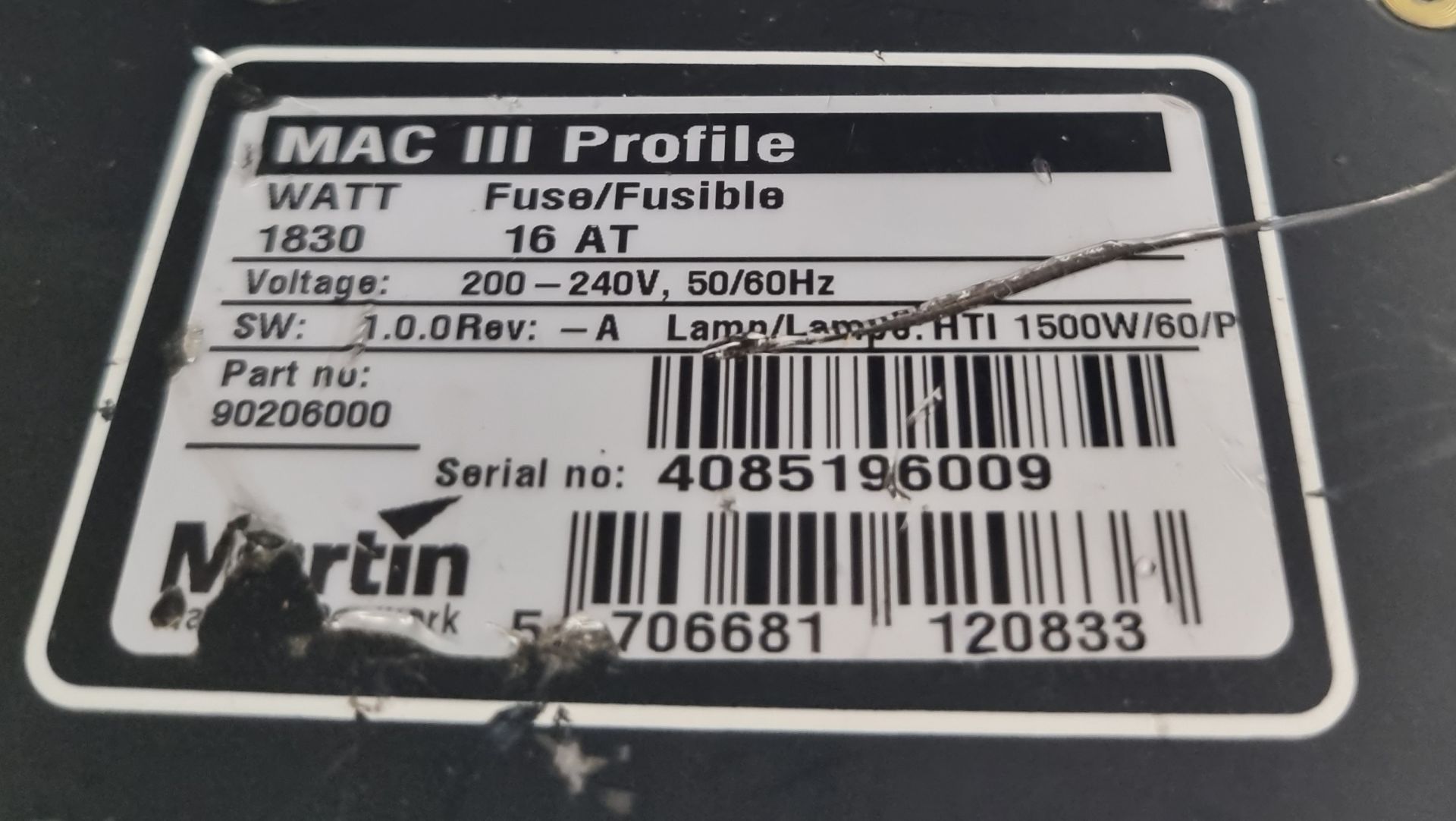 Martin Mac III Profile 1800W high output moving light with flight case on wheels - L 800 x W 600 - Image 8 of 8