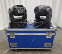 2x Martin Mac 700 wash lights with flight case - L 1200 x W 590 x H 740mm(spares and repairs)