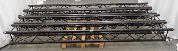 4x Black stage lighting truss assemblies - 3000 x 290 x 290mm