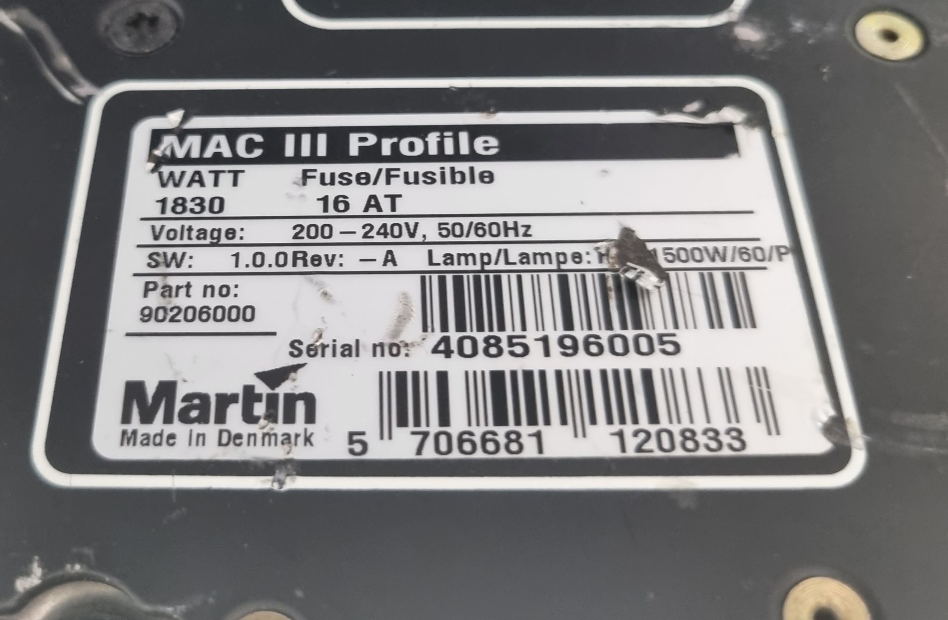 Martin Mac III Profile 1800W high output moving light with flight case on wheels - L 800 x W 600 - Image 8 of 8