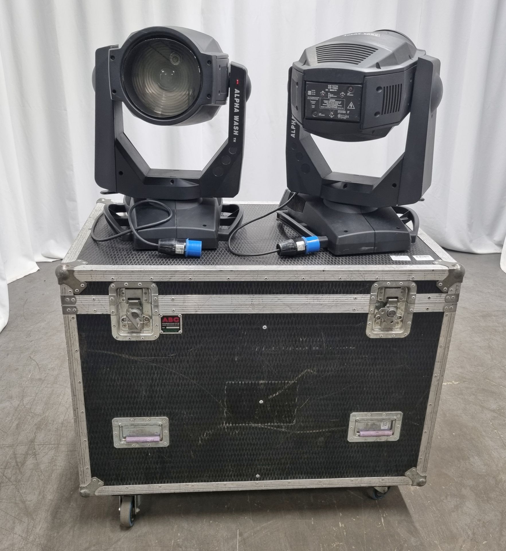2x Clay Paky Alpha Wash TH 575 lights with flight case - L 1080 x W 870 x H 890mm