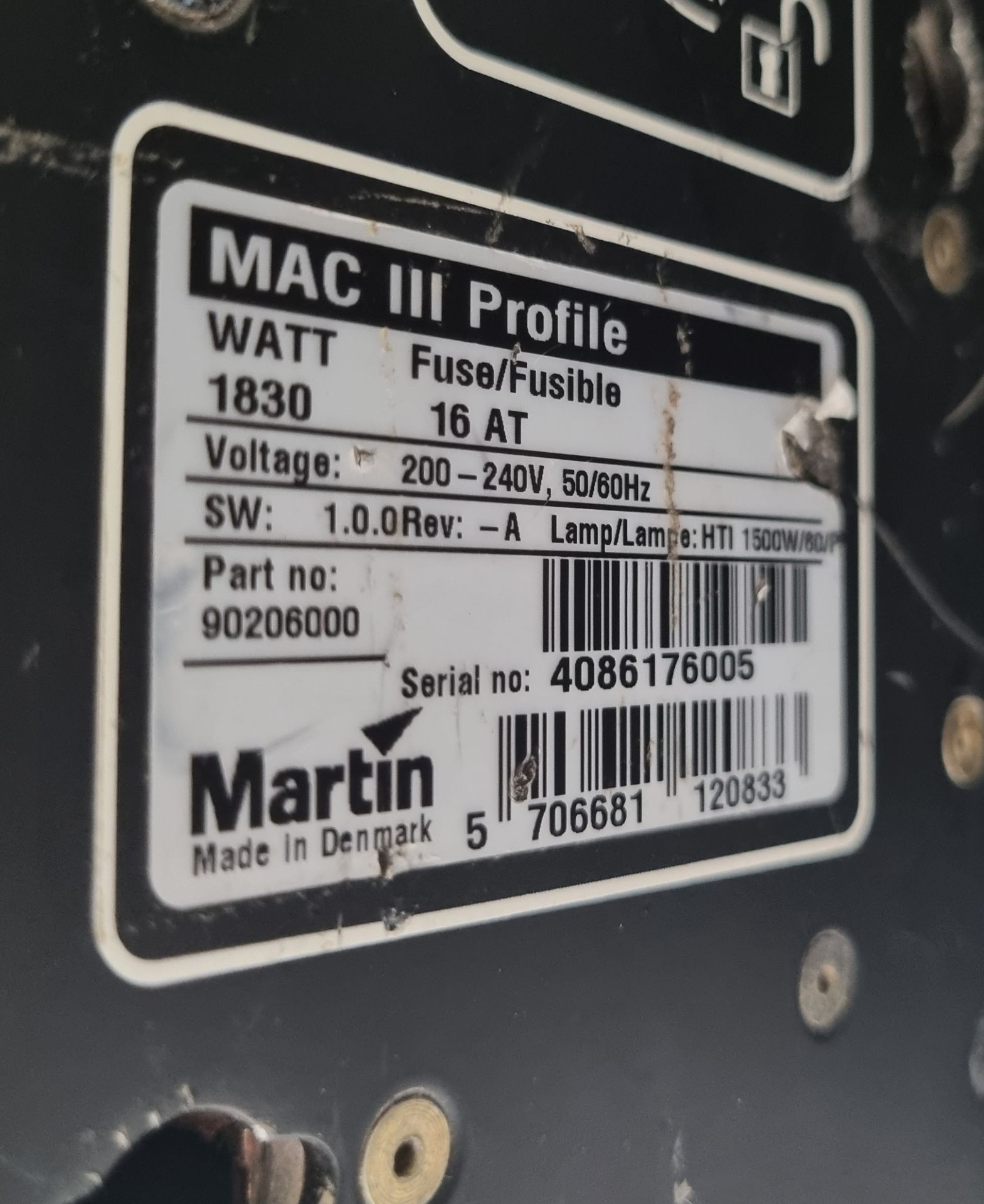 Martin Mac III Profile 1800W high output moving light with flight case on wheels - L 800 x W 600 x H - Image 8 of 8