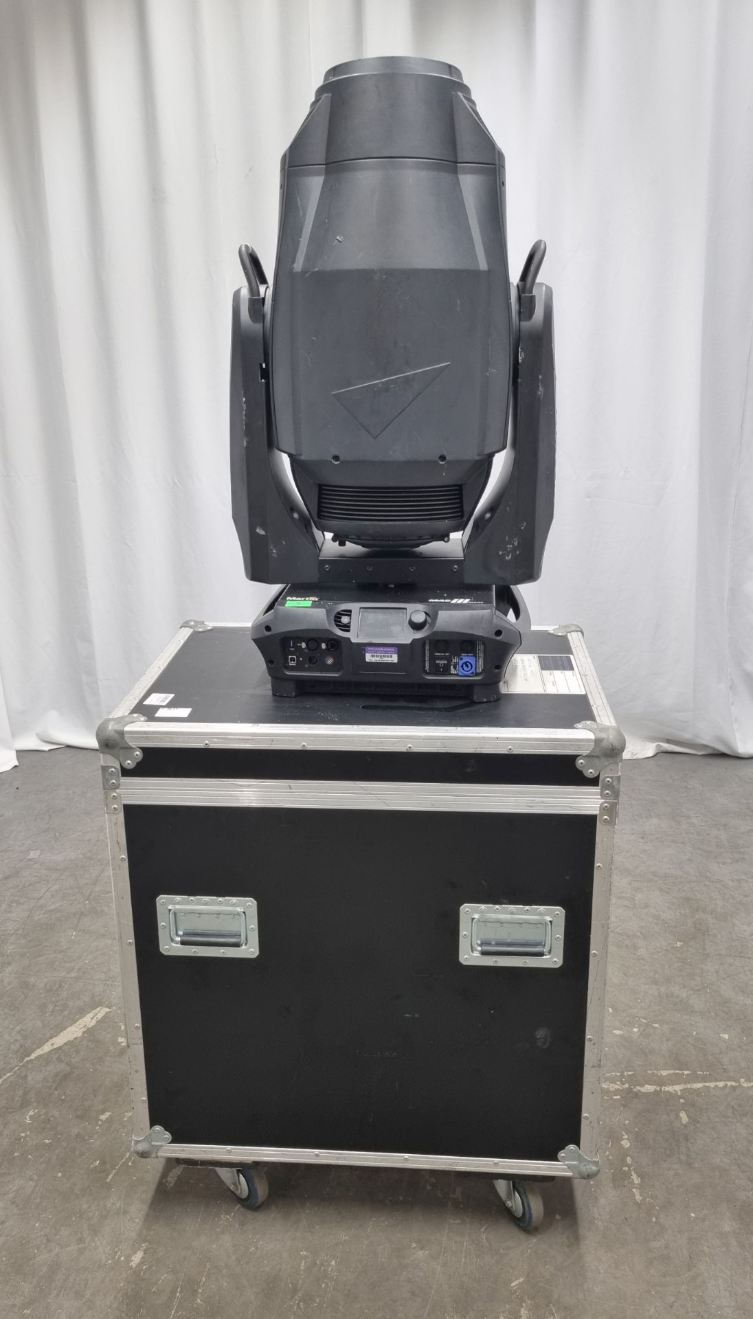 Martin Mac III Profile 1800W high output moving light with flight case on wheels - L 800 x W 600 x H