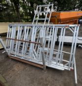 Scaffolding ladder frames mixed sizes with couplings