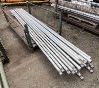 Aluminium scaffolding poles with couplings - L 4550 x W 300 x H 50mm - 11 pieces