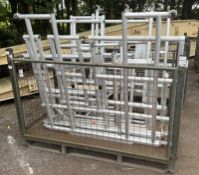 15x Aluminium scaffold tower sections with coupling - various shapes - L 1010 x W 100 x H 1180 cm