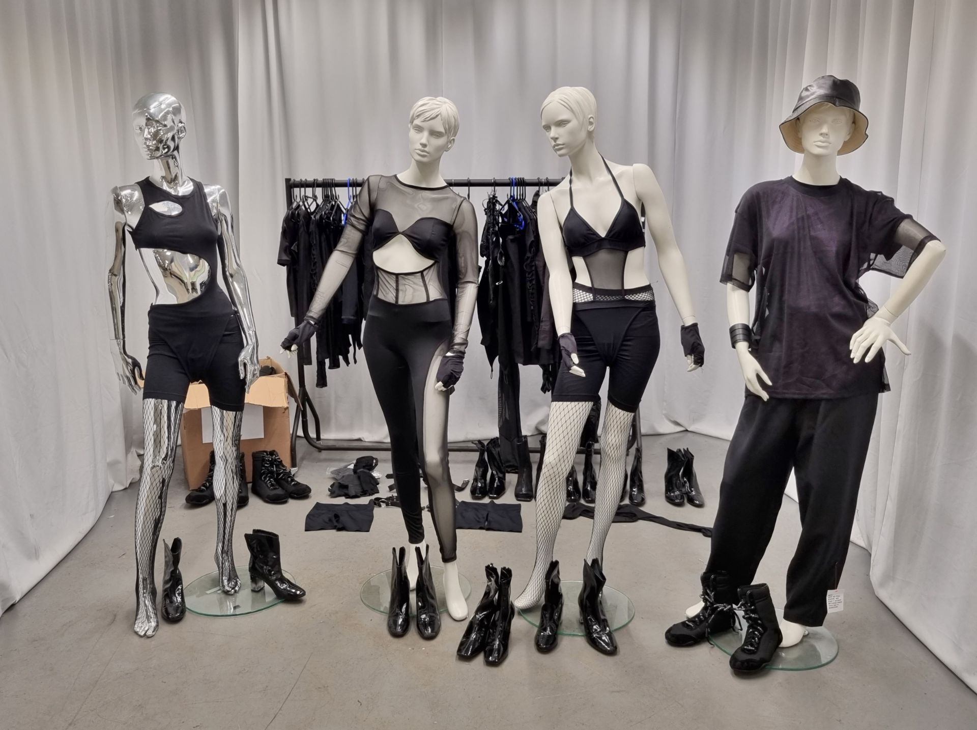 Outfits and boots worn by (or spares for) Rita Ora's backing dancers during her medley performance