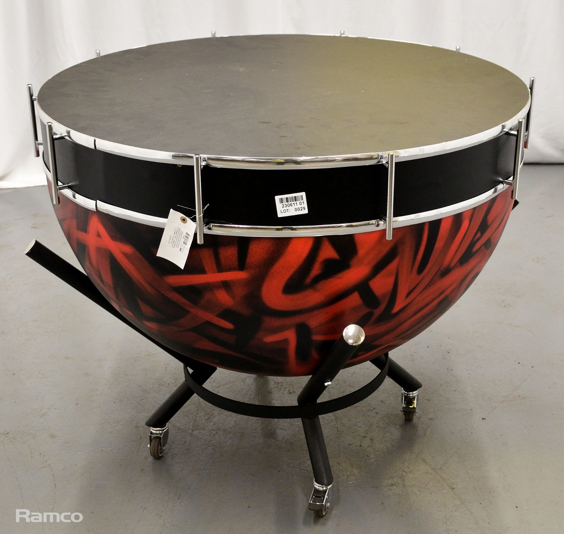 Large prop drums from Kalush Orchestra's live performance of 'Stefania' in the Grand Final opening - Image 2 of 9