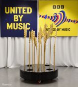 Wheat sheaf stage decoration used in the 'United by Music' performance by Mariya Yaremchuck