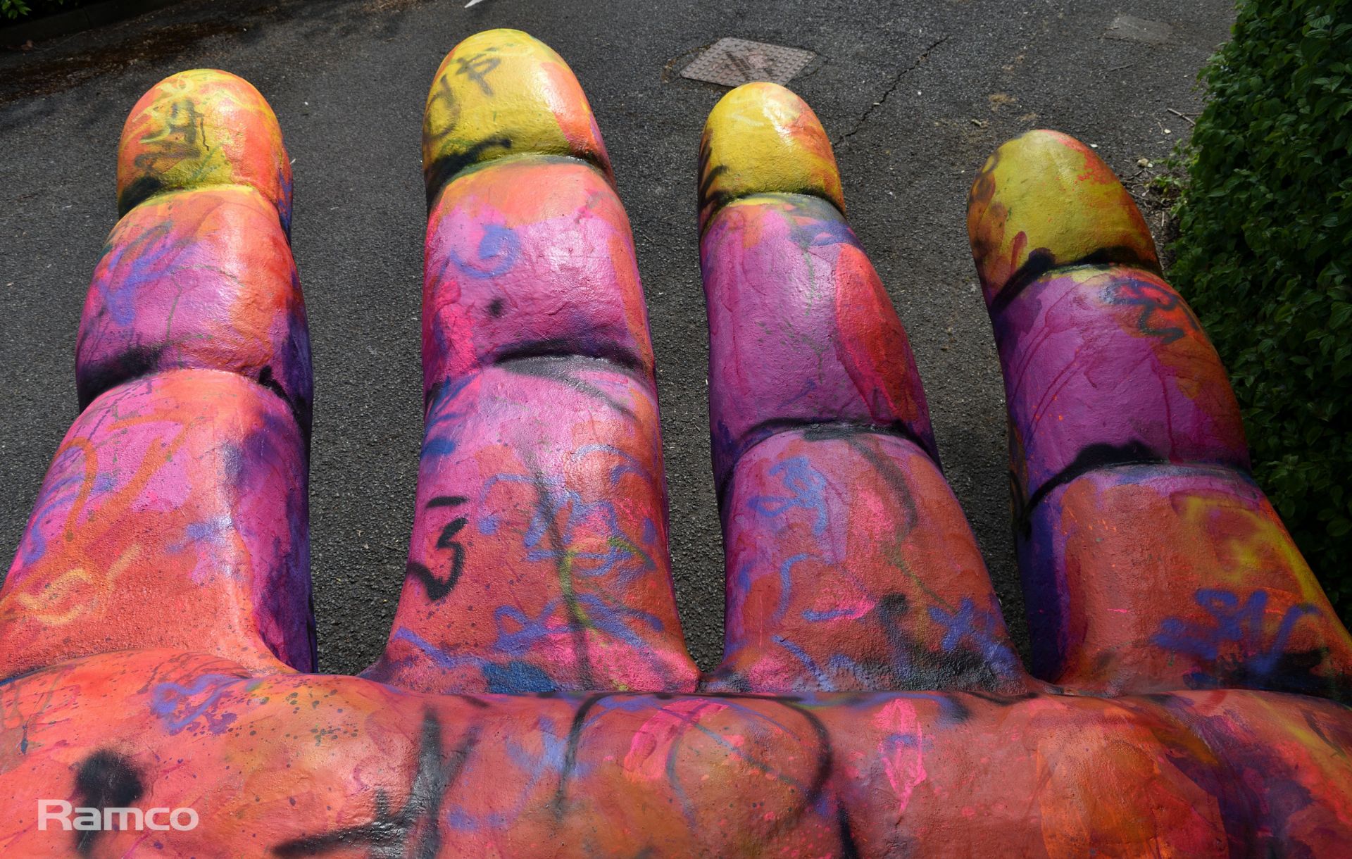 2x Large purple hands from the Eurovision Grand Final opening performance of 'Stefania' - Image 15 of 44