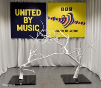 2x White trees used in the performance of 'Shum' by Go_A (2020 Ukrainian contestant)