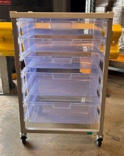 Location: Stretford, M17 1HW - Pallets of surplus medical equipment including - IV stands, drip poles, trolleys and operator stools