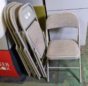 5x Charles Jacobs cushioned fabric folding chairs