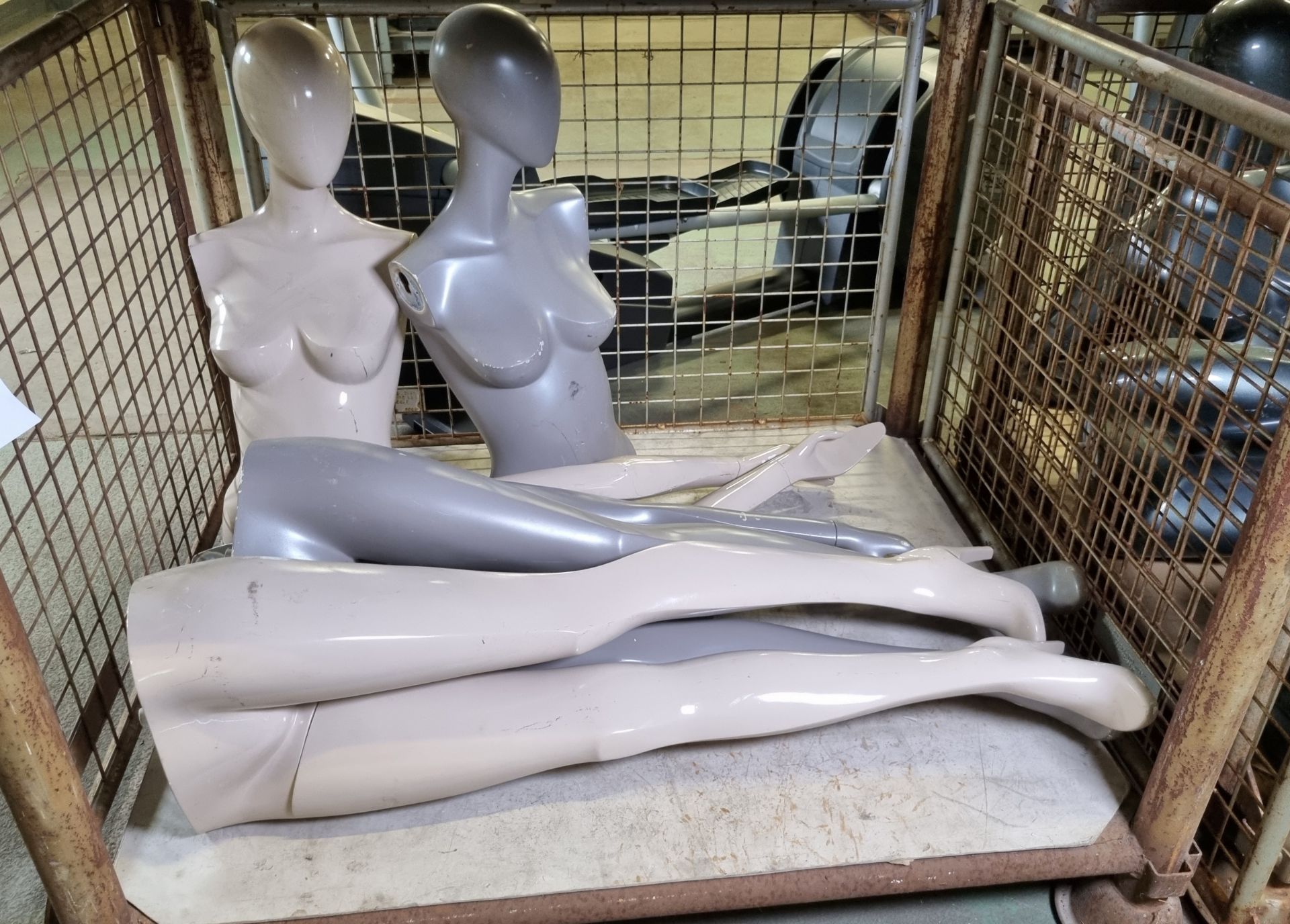 1x Beige plastic female mannequin with detachable limbs, 1x Matte grey plastic female mannequin - Image 2 of 3