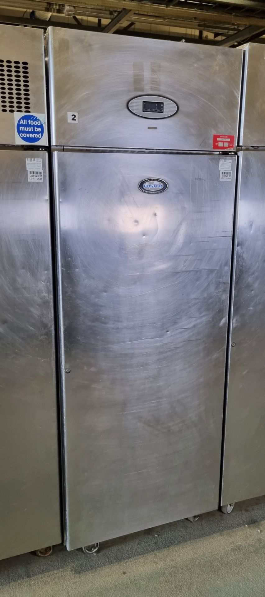 Foster PROG600H-A stainless steel single door upright fridge - NO SHELVES - W 705 x D 825 x H 2080mm - Image 2 of 5