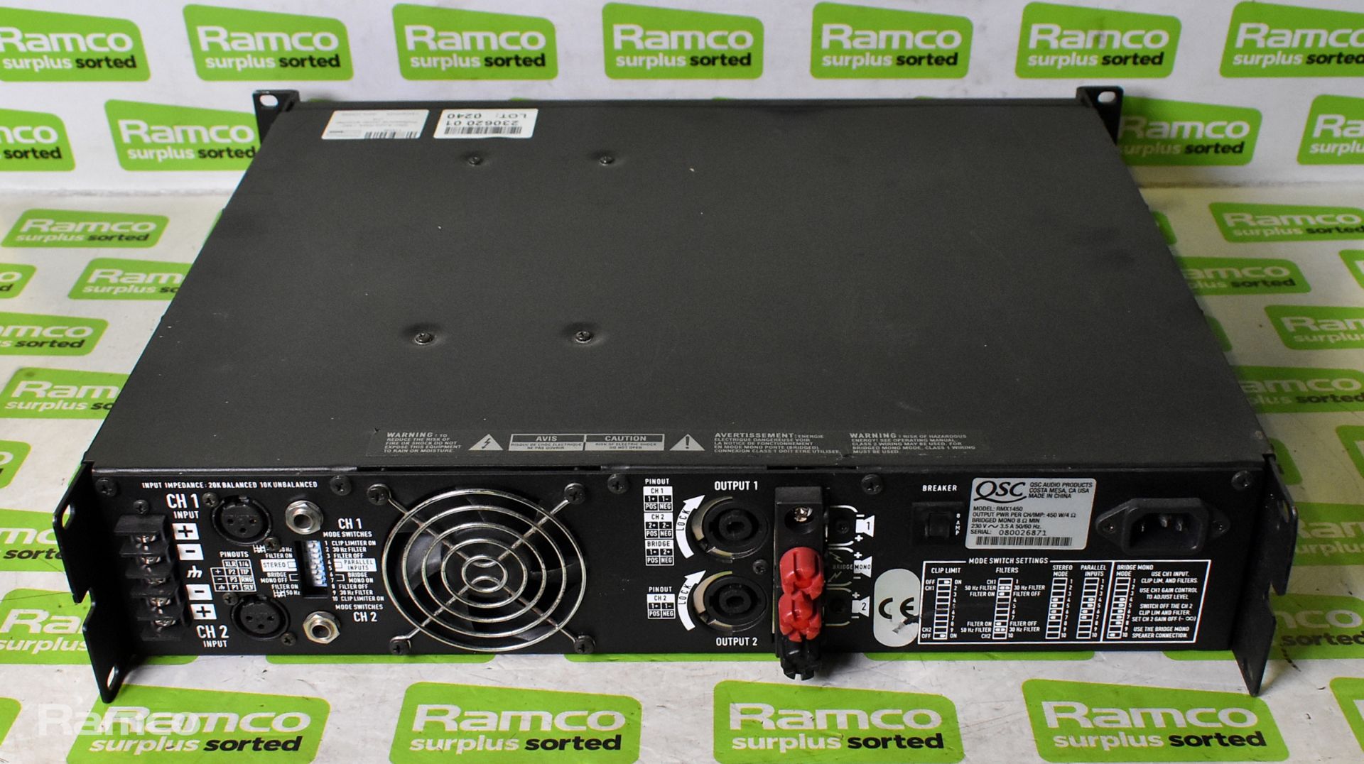 QSC Audio RMX 1450 Professional power amplifier unit - Image 4 of 6