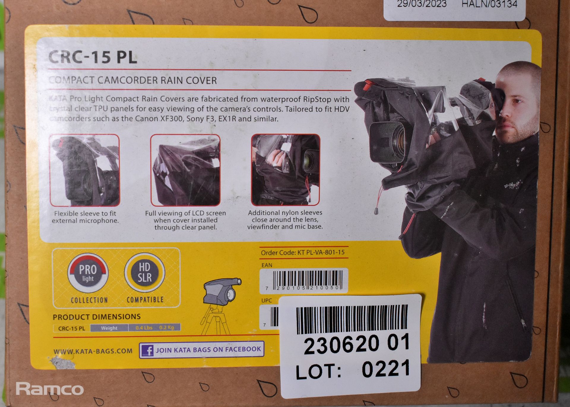 Kata CRC-15 PL compact camcorder rain cover - Image 3 of 3