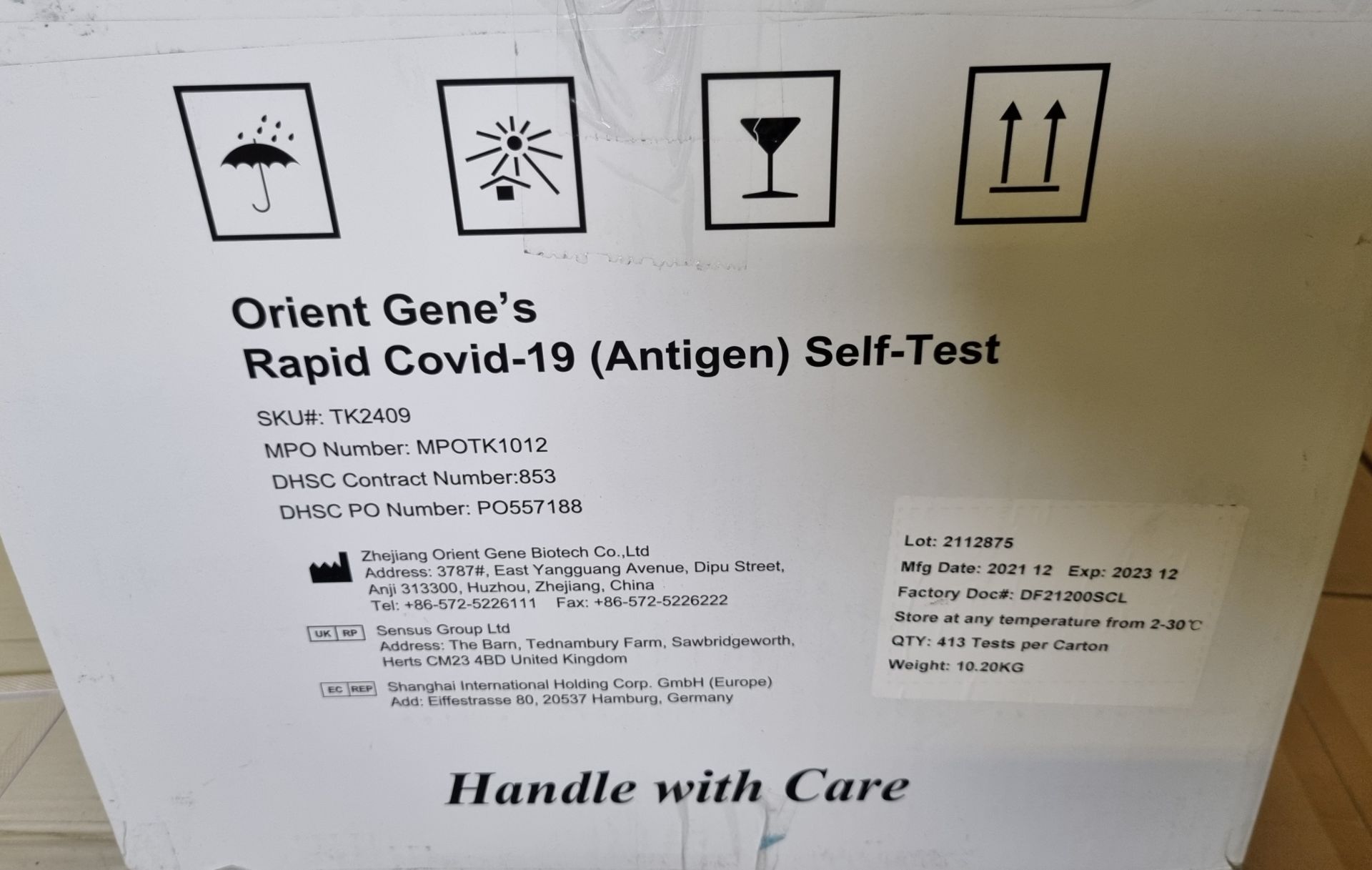 14x boxes of Orient Gene's rapid Covid-19 (antigen) self test - 413 tests per box - Bild 4 aus 4