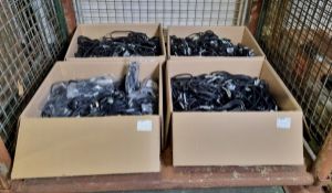 4x boxes of C13 to three-pin power leads - approx 30 items per box