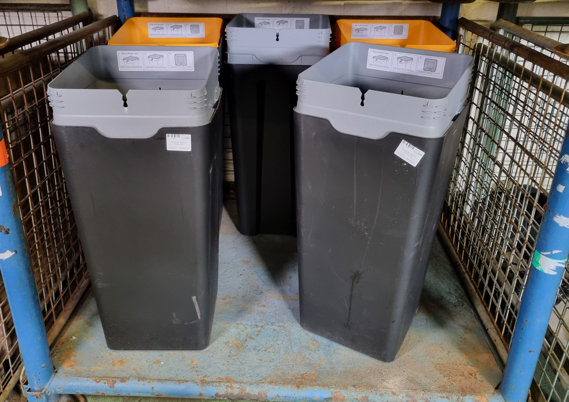 5x Method 60L office bins (missing lids)