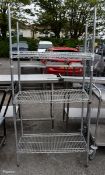 Stainless steel 4 tier wire shelving unit - W 900 x D 450 x H 1850mm