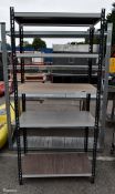 5 tier freestanding shelving unit - metal frame - wooden shelves - W 920 x D 460 x H 2000mm