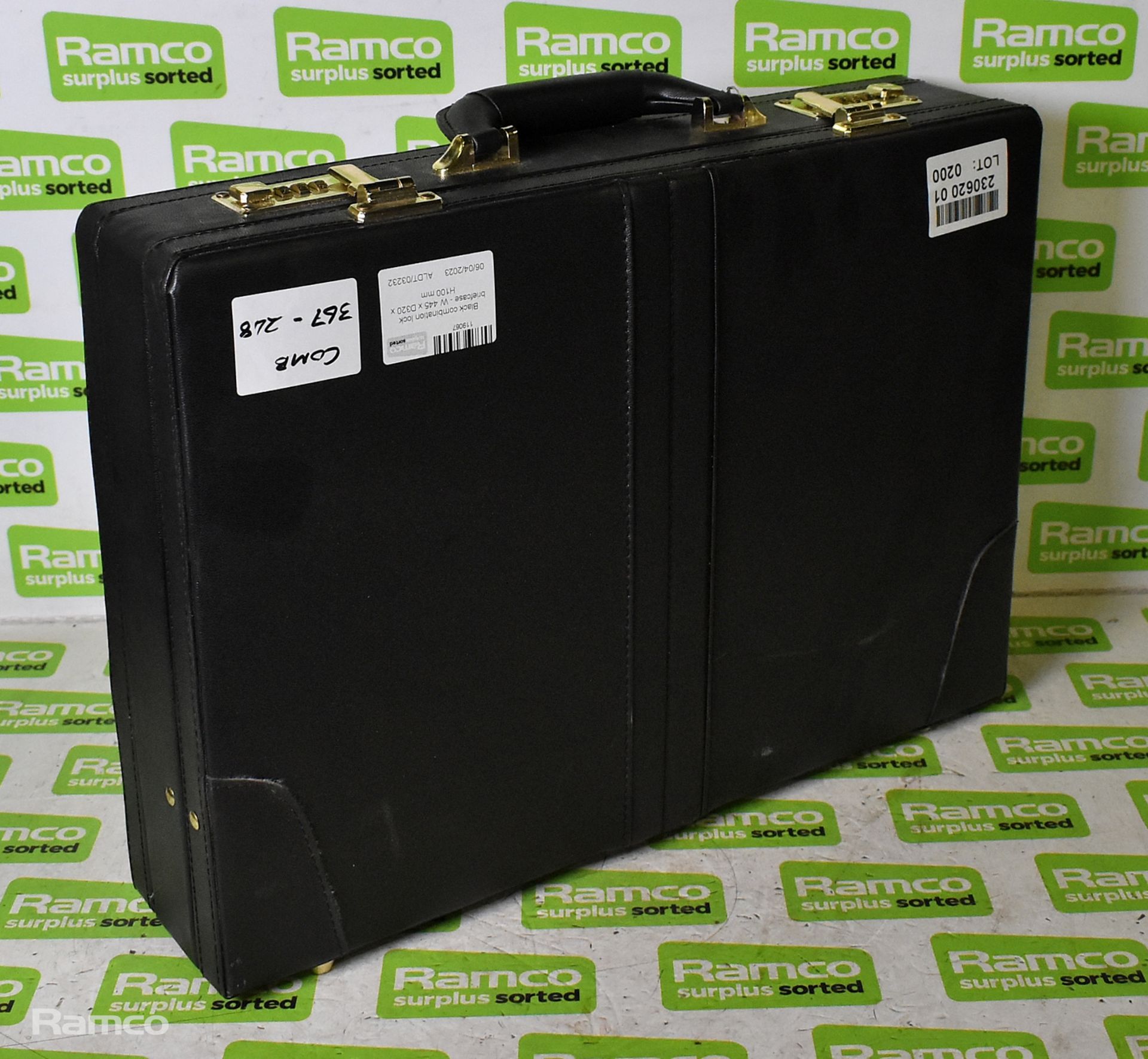 2x Black combination lock briefcases - W 445 x D320 x H100 mm - Image 5 of 5