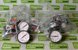 10x Nuova Fima EN 837-1 pressure gauges (5 x 10 bar/140 psi and 5 x 60 bar/800 psi)