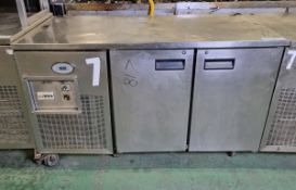 Foster PRO1/2L stainless steel double door counter freezer - W 1415 x D 705 x H 880mm