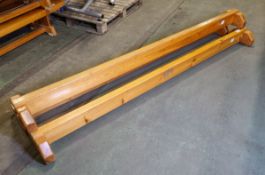 3x Floor level wooden balance beams - W 2440 x D 300 x H 160 mm