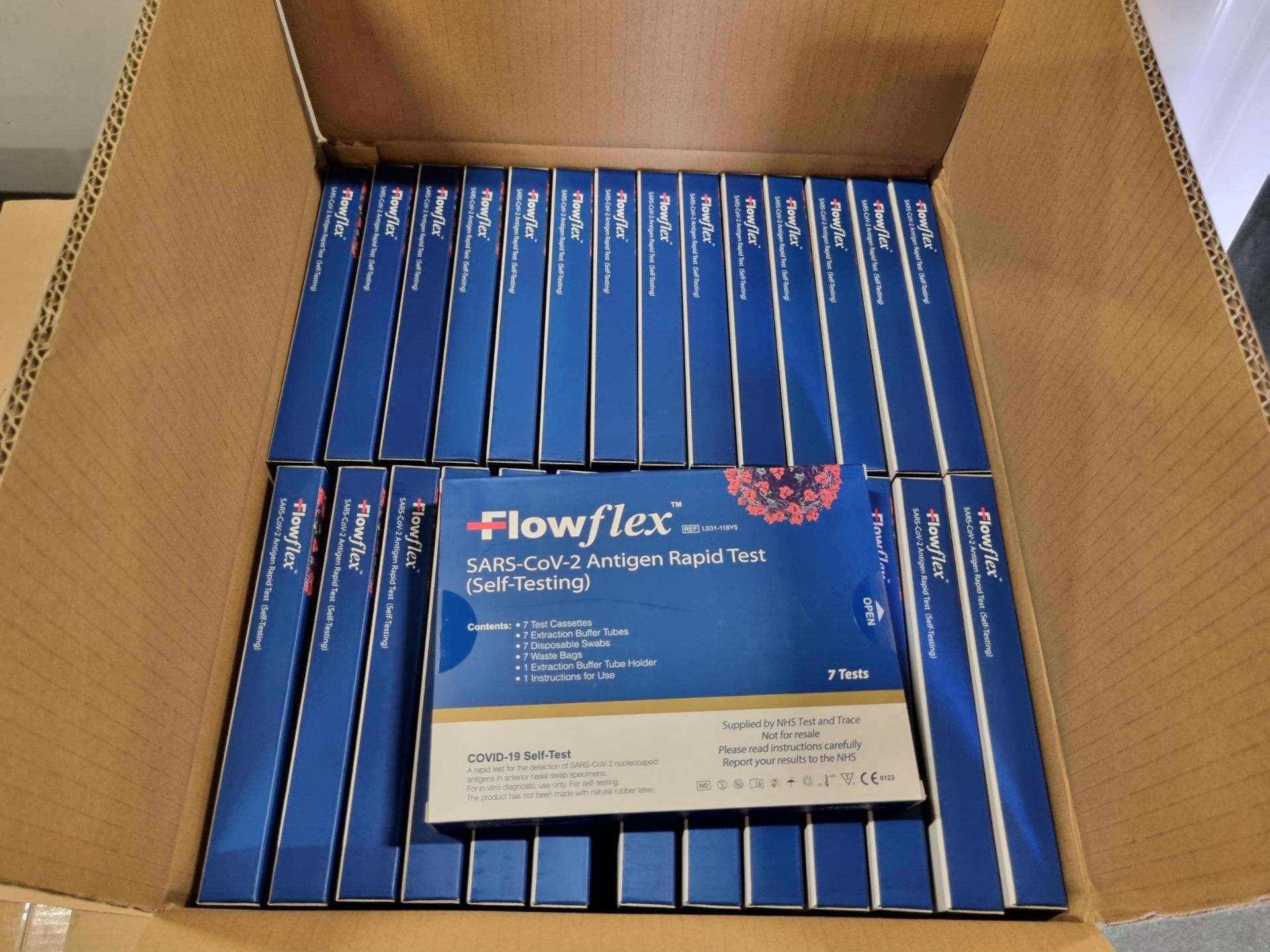 7x boxes of Flowflex SARS-CoV-2 antigen rapid test (self testing) - 392 tests per box