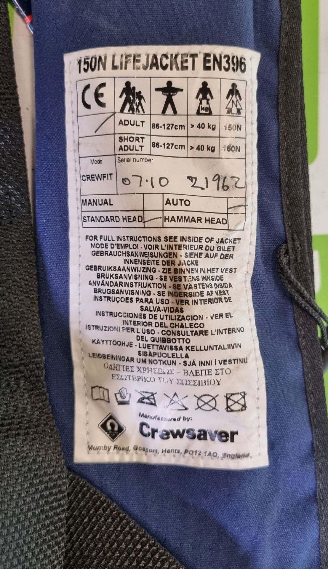 22x Crewsaver automatic inflating life-vests - adult sizes - Bild 5 aus 5
