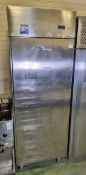Electrolux RS06FX1FG stainless steel single door upright freezer - damaged sides - W 725 x D 790