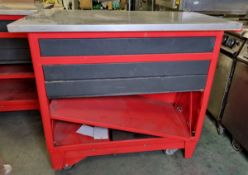 Mobile garage tool trolley - drawers stuck - L 1200 x W 600 x H 980mm