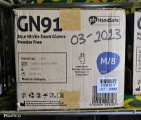 HandSafe GN91 powder free blue nitrile exam gloves - medium - 10 packs per case