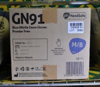 HandSafe GN91 powder free blue nitrile exam gloves - medium - 10 packs per case