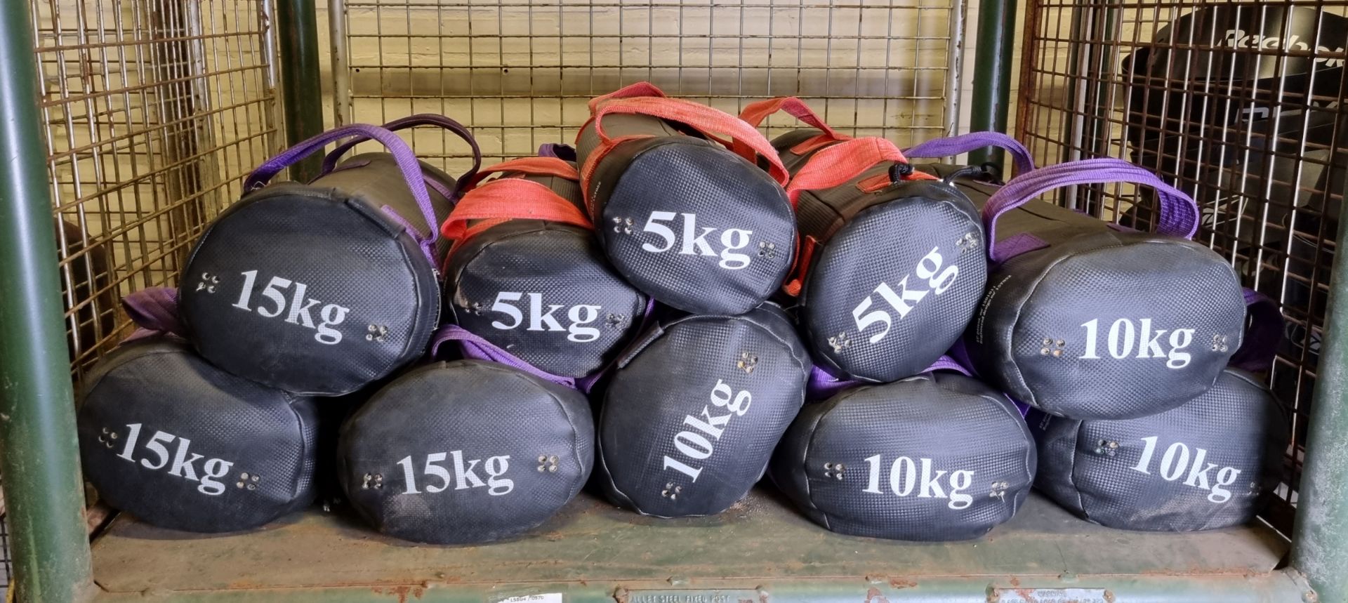 13x exercise powerbags - 3x 5kg, 7x 10kg, 3x 15kg