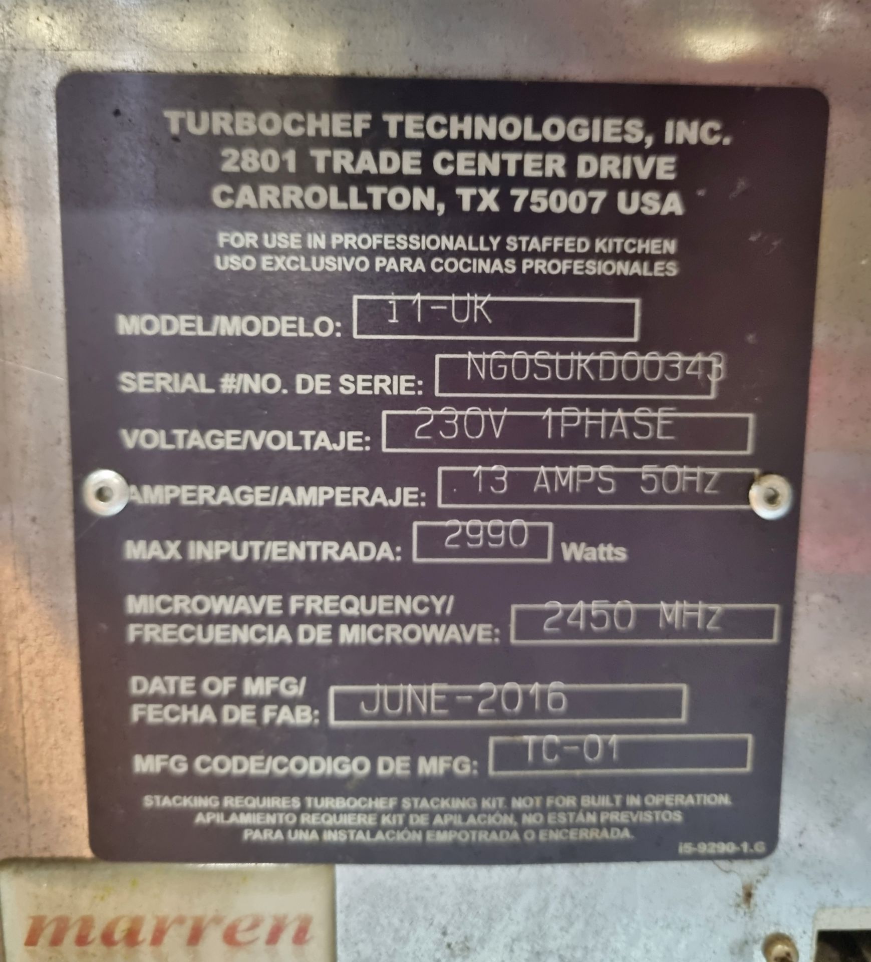 Turbochef Sota 13 high speed oven W 460 x D 700 x H 650mm - Bild 6 aus 6
