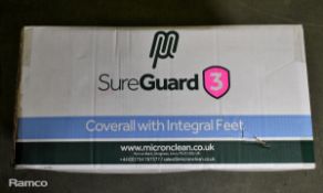 MicroClean SureGuard 3 - size small coverall with integral feet - 25 units per box
