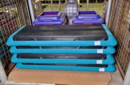 4x STEP plastic step exercise platforms - W 1100 x D 410 x H 210 mm
