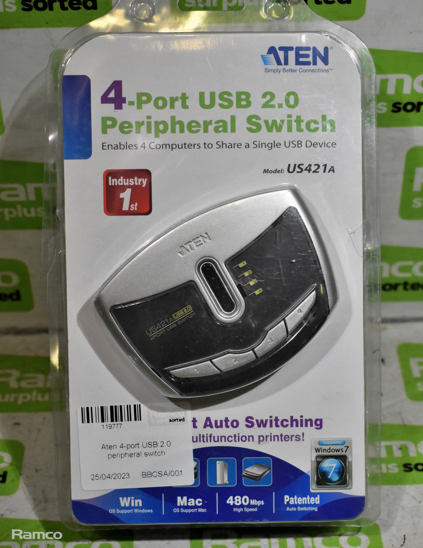 Aten 4-port USB 2.0 peripheral switch