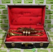 Vincent Bach Bundy cornet in hard plastic carry case - Serial No. ML 752651 - CRACKED CASE