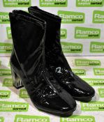 Spot On F50686 black patent zip-up boots - UK size 6 - not worn - still boxed