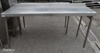 Stainless steel table with upstand - L 1800 x W 600 x H 950mm