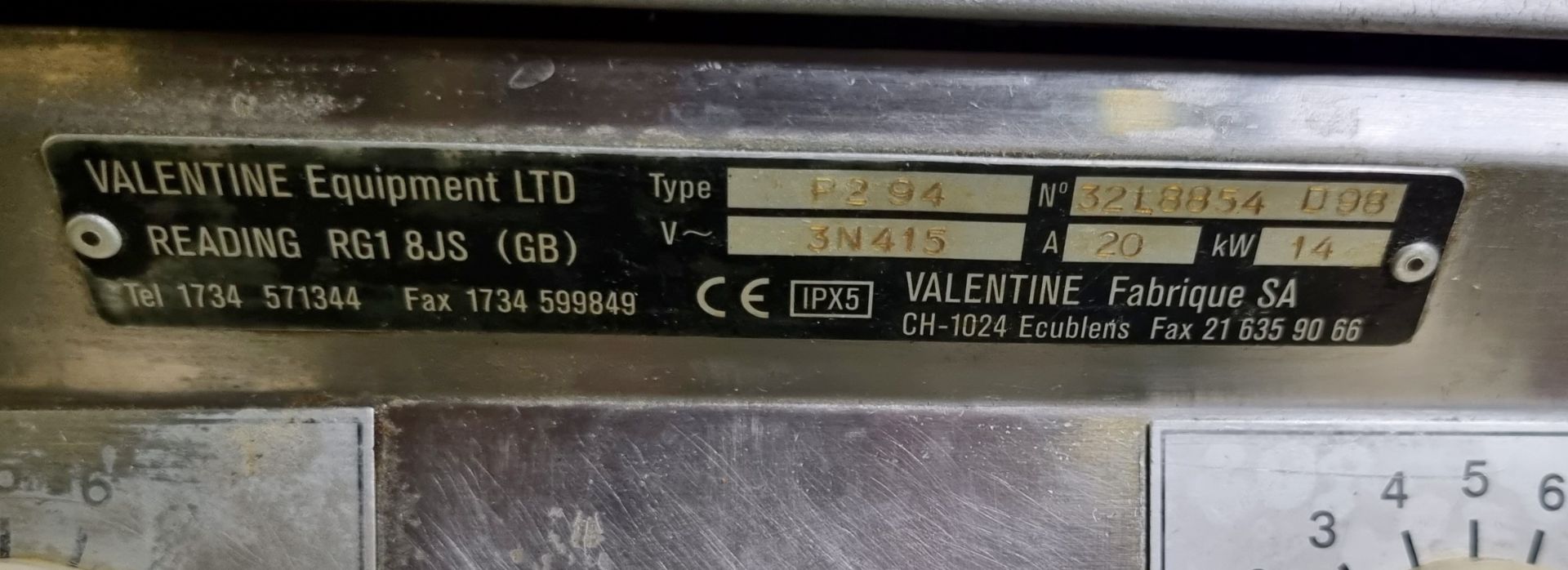 Valentine P294 single tank twin basket electric fryer - W 400 x D 580 x H 850mm - Bild 5 aus 6