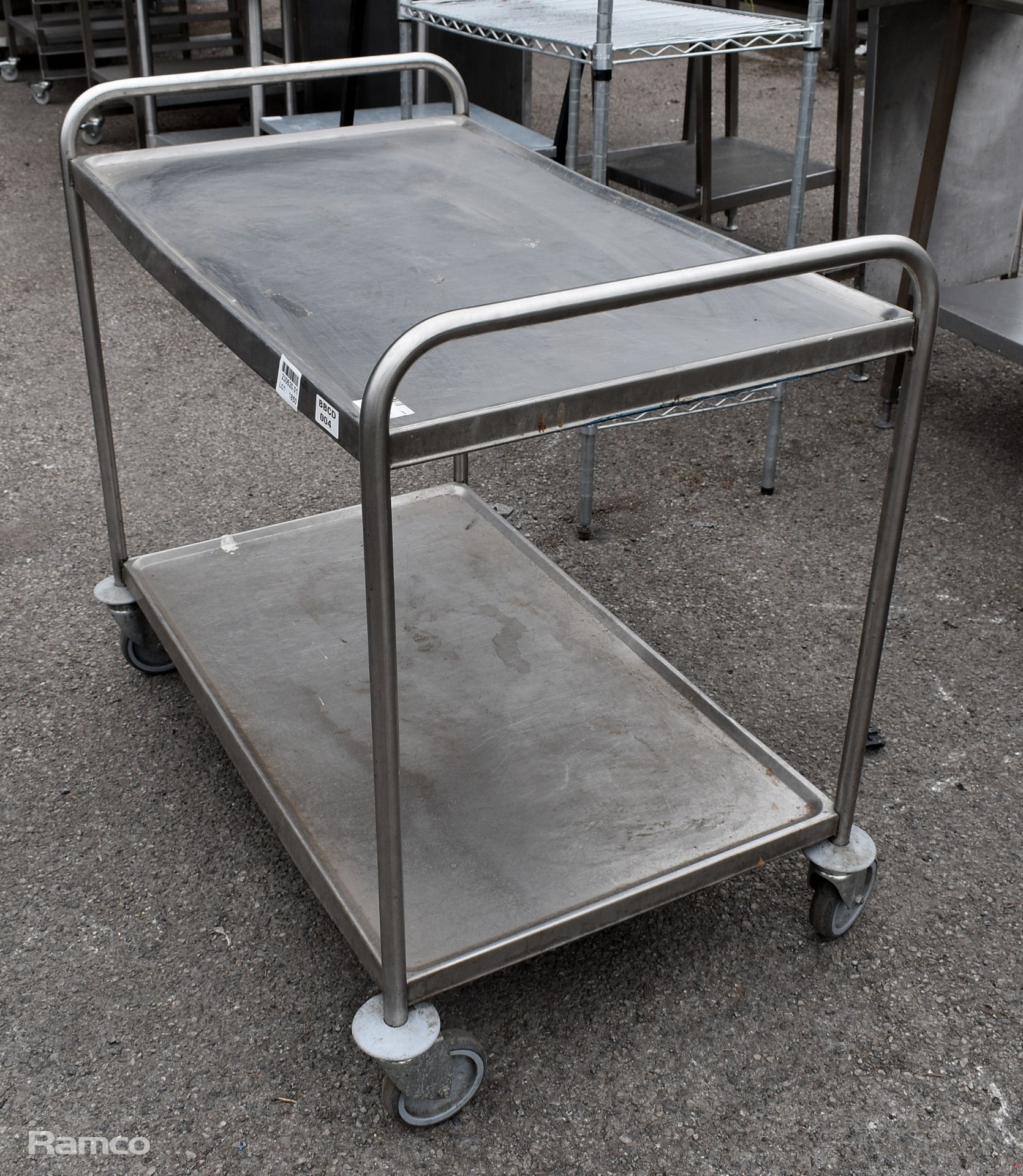 Stainless steel 2 tier trolley - L 1025 x W 620 x H 945mm - Bild 3 aus 3