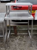Stainless steel workbench with fixed gantry - W 720 x D 800 x H 1200mm